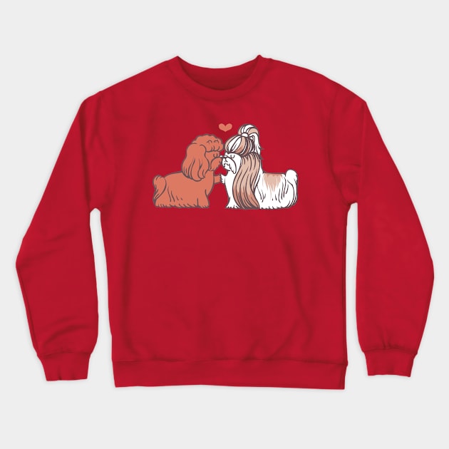 Shih Tzu Kisses Crewneck Sweatshirt by huebucket